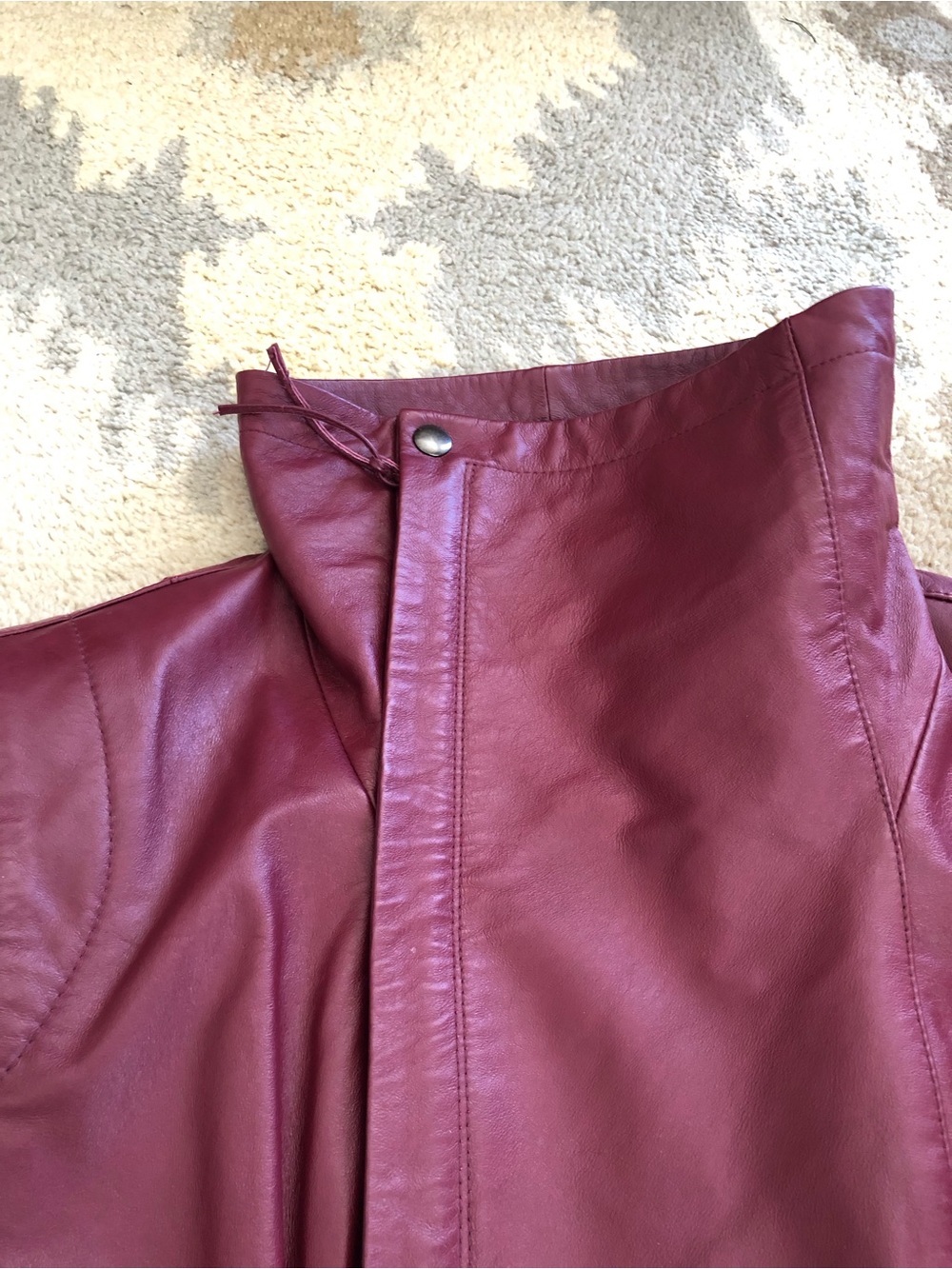 Newport News Vintage Genuine Leather Dark Red Jacket Women’s Sz 12 Gorgeous! - Picture 5 of 16